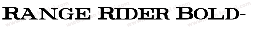 Range Rider Bold字体转换